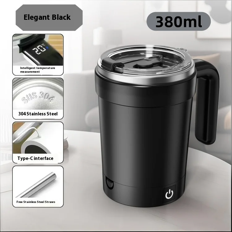 New smart temperature-measuring magnetic automatic stirring cup, electric portab