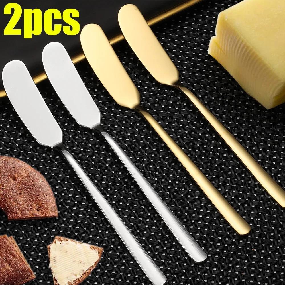 2/1Pc Butter Knife Cheese Dessert Knife Cream Bread Jam Spatula Cutter Multipurpose Kitchen Tableware Tool