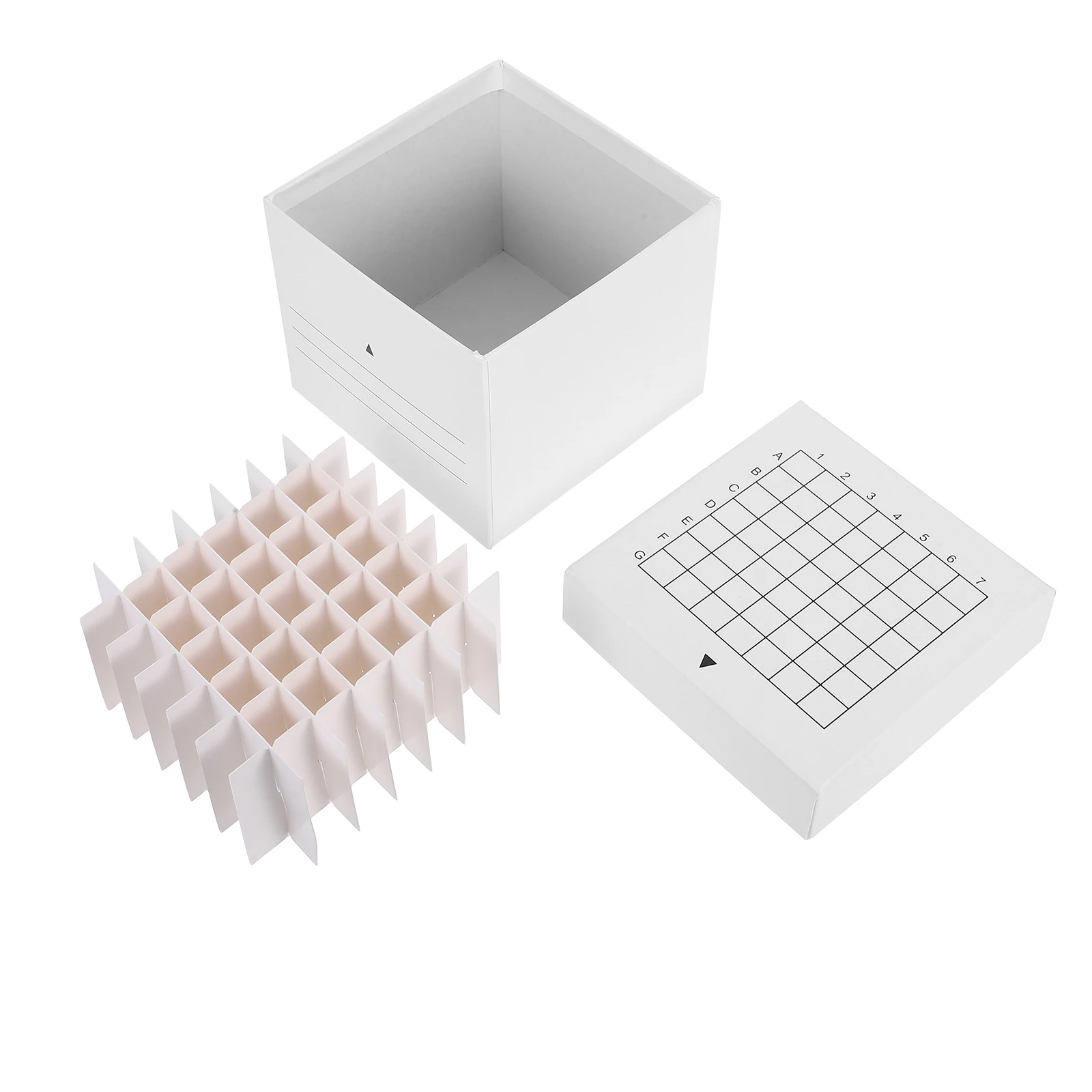 Lidded Storage Bin For Laboratory Use Test Tubes Container Paper Freezer Box With Compartments For Organized Lab Freezer Storage