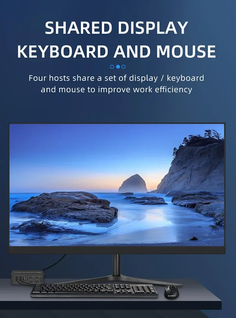 4 Ʈ HDMI KVM ġ 4 in 1 out 4K 60Hz HDMI USB ġ ñ(4 PC   콺 Ű ũž Ʈѷ )