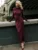 Fashion Autumn Pleated Long Dress Female High Waist Slim Bandage Solid Elegant Commute Clothes Ladies Y2k Maxi Dress