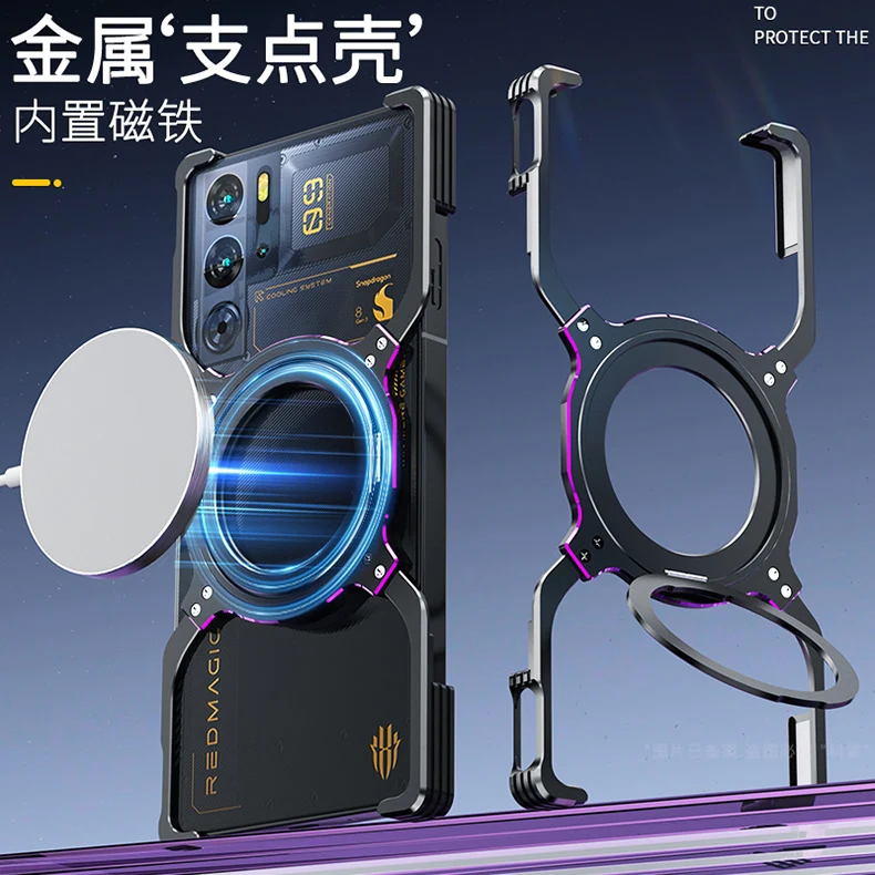 Enhanced Metal 360° Rotating Bracket Case with Wireless Charging Capability