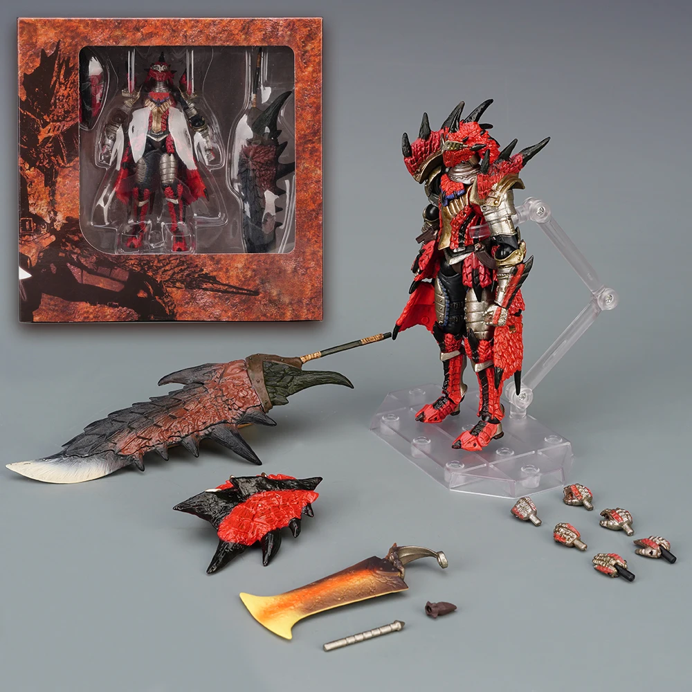 

15cm Monster Hunter Jinou/Rathalos Anime Figure Revoltech Yamaguchi Action Figure Hunter Swordsman Figurine Adult Model Doll Toy