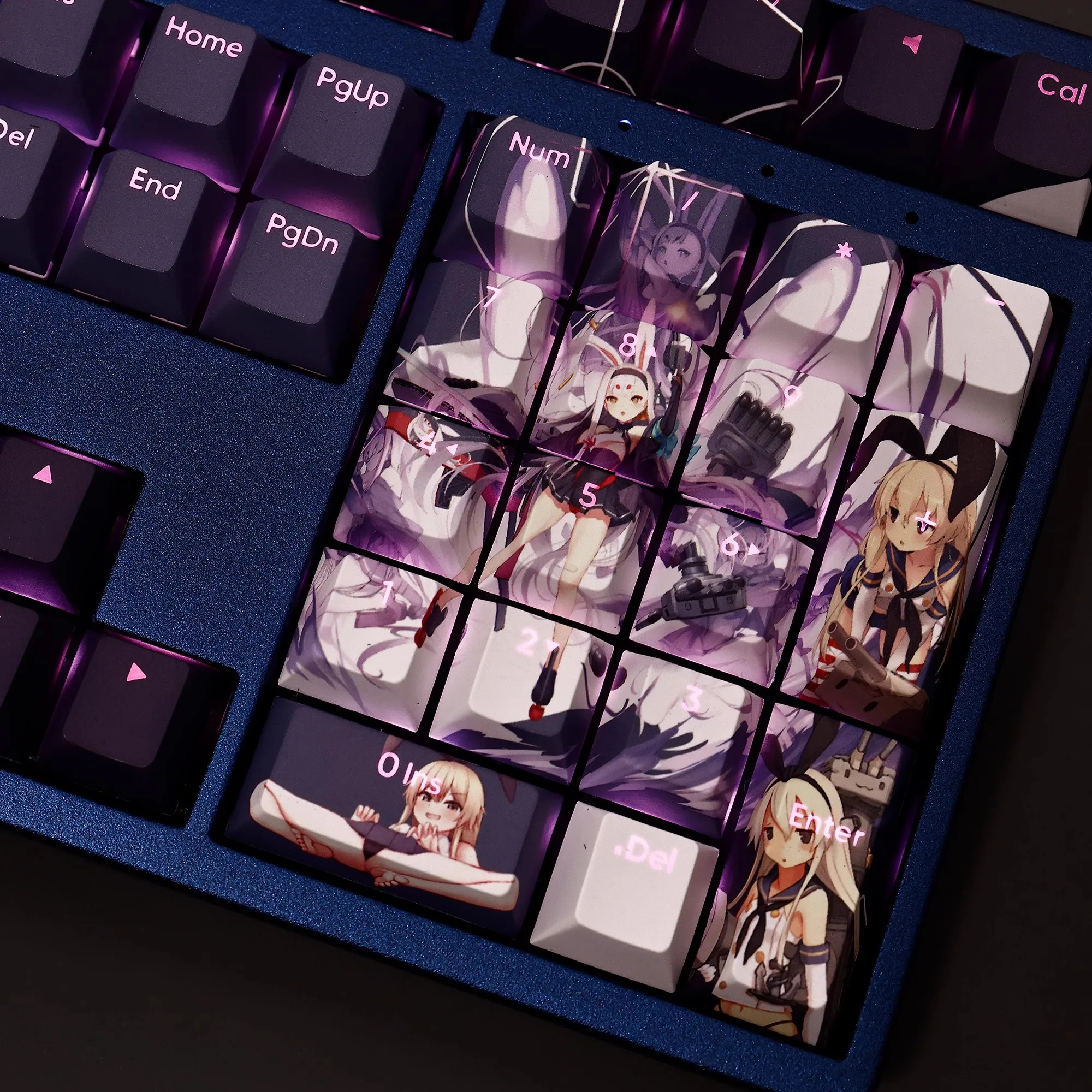 Anime Keycaps Conjunto para Teclado Coleção Kantai Shimakaze Keycap Pbt Dye Subbed Backlit Ansi 61 87 104 108 Chaves - Imagem 3