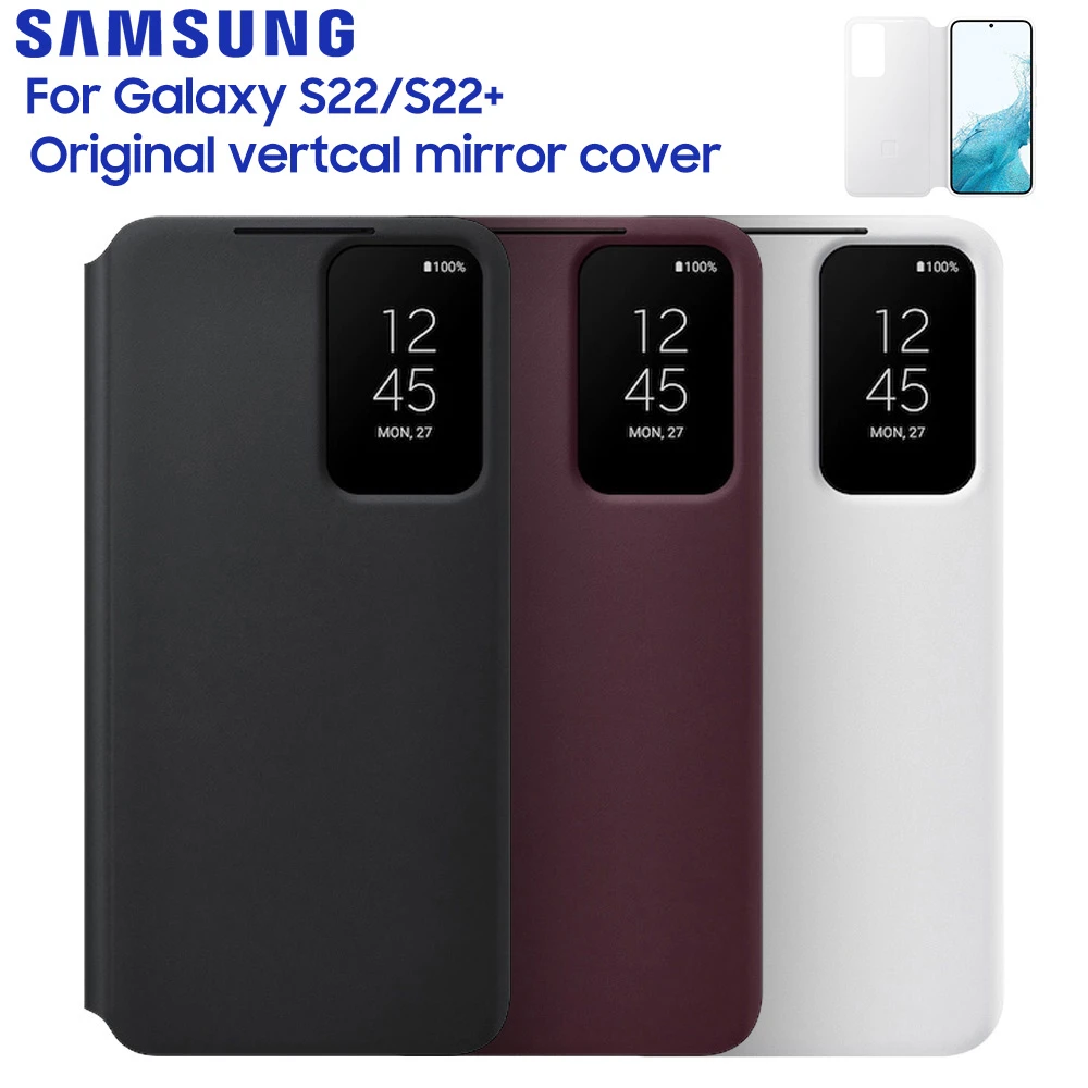 Samsung Original Smart View Mirror Flip Cover For Samsung S22 5G S22+ 5G S22 Plus 5G Smart Clear View Phone Cover| | - AliExpress