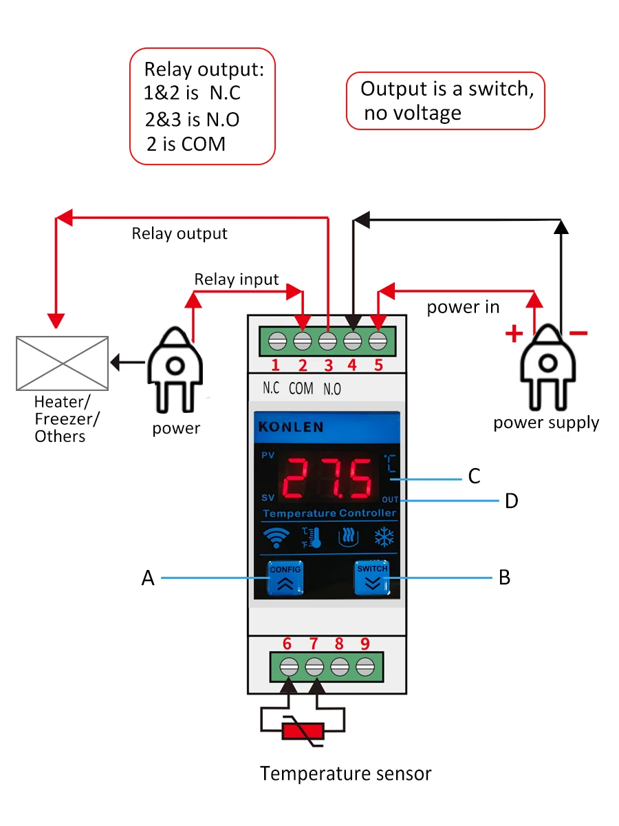 Tuya WIFI temperature Sensor Thermometer Monitor Heating Freezer Controller Room