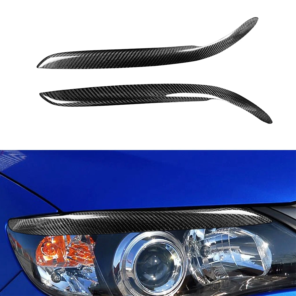 

1pair Real Carbon Fiber Car Headlights Eyebrow Eyelids Trim Cover For Subaru Impreza 4-6 2004 2005 2006 2007 2008 2009