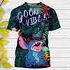 2024 Summer Disney Hot Sale Stitch 3d Print T Shirt Children Clothes Cartoons Kids T-shirts Casual Tops Tee 1-14 Years 6