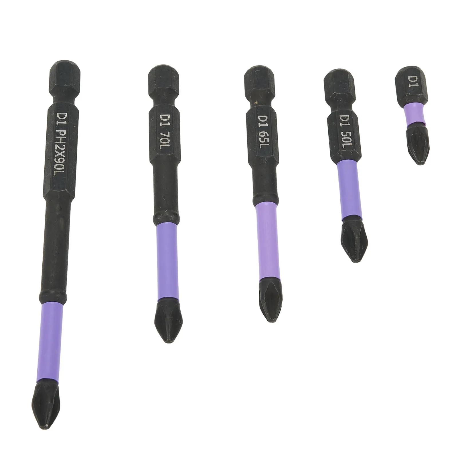 

5PCS Non-Slip PH2 Magnetic Batch Head Cross Screwdriver Impact Drill Bit 25/50/65/70/90mm Cross Screwdriver Set Alloy Steel