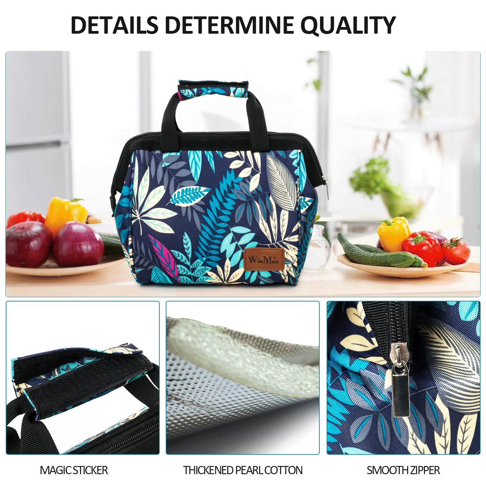 Lunch Box Thermal Bag Portable Waterproof Durable Wide Opening