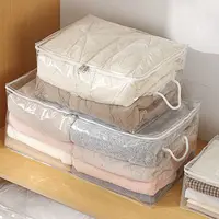 Transparent Quilt Storage Bag Large Capacity Waterproof Clothes Storage Organiser with Handle Dustproof Clothes Storage Bag 2