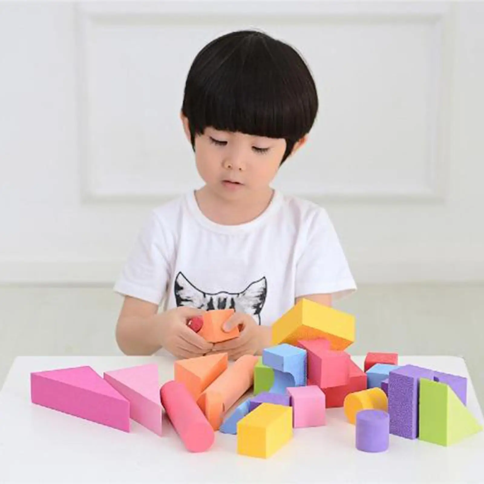 25 Pieces of 3.5cm Thick Soft Foam Building Blocks Stackable Toy Blocks Set