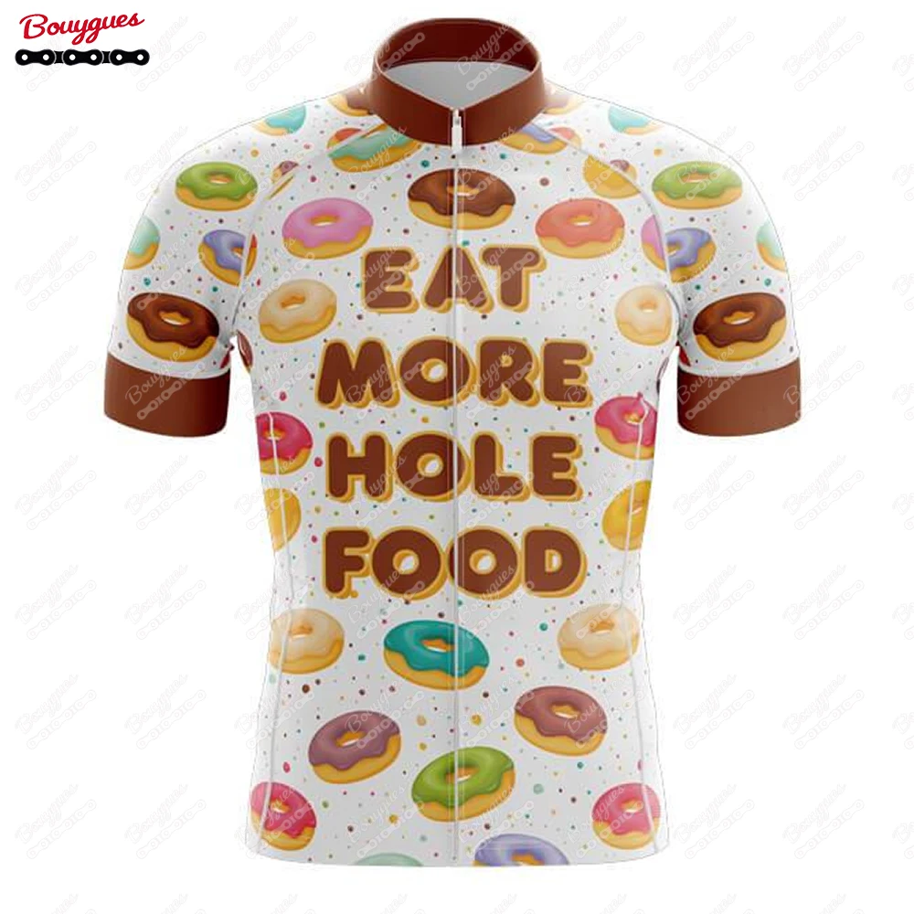 thumbnail image 1 of Maillot de ciclismo Donut Give Up para hombre, manga corta, reflectante, para ciclismo de montaña, para descenso, equipo profesional, novedad de verano, 1 of 5