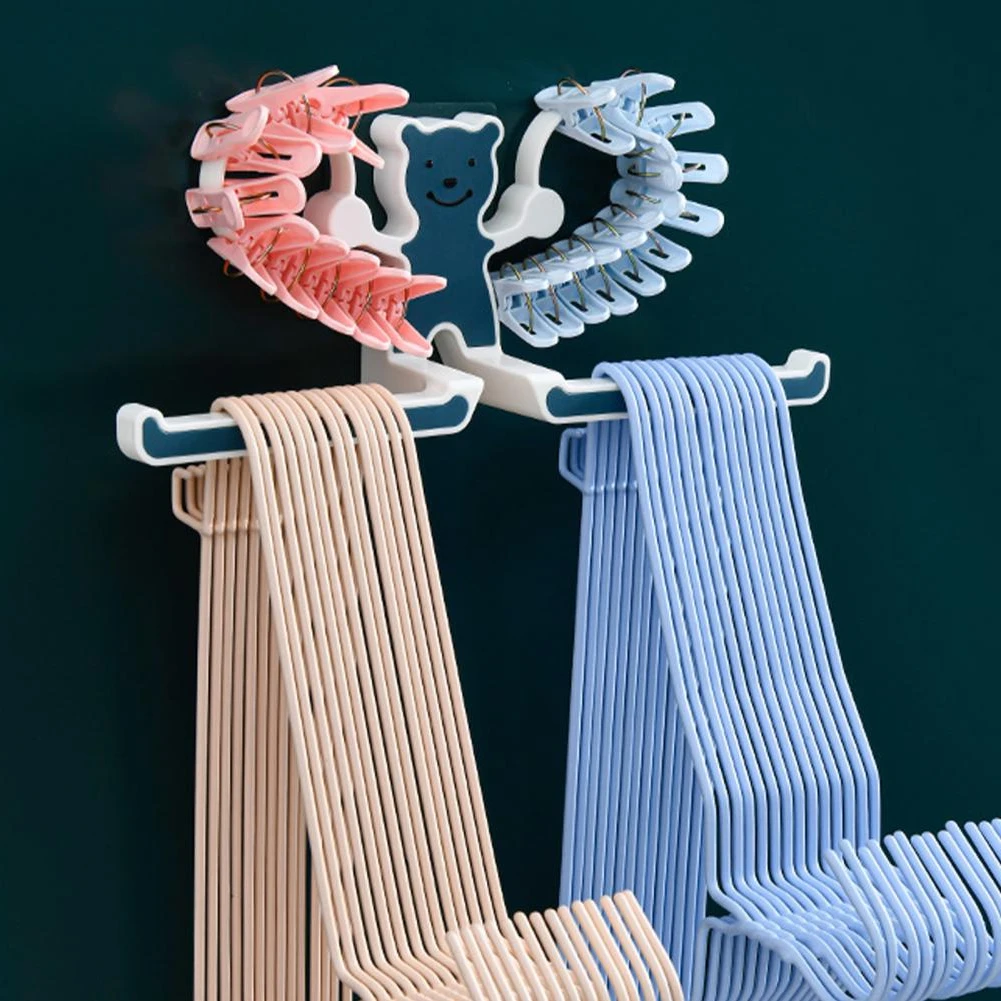 Держатель для одежды с маленьким медведем многофункциональная компактная