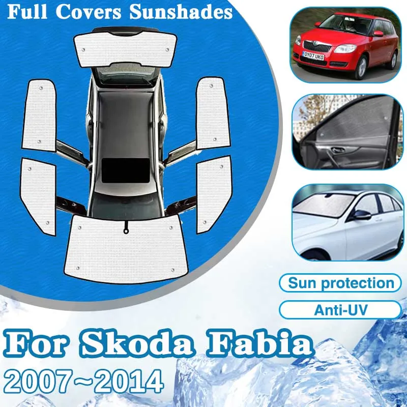 

For Skoda Fabia Accessories MG 2 5J 2007~2014 Car Windows Visor Windshield Anti-UV Sun Protection Sunshades 2008 2009 2010 2011
