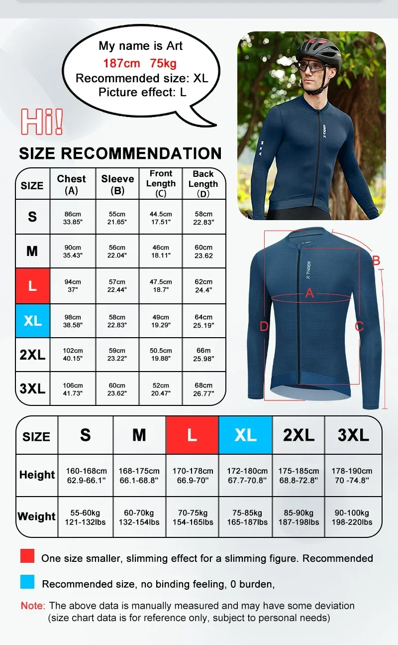 X-TIGER Herren-Radtrikot, Herbst, drei Taschen, reflektierende Fahrradjacke, Sport, Mountainbike-Shirt, Ciclismo, langärmelig – Detail 5