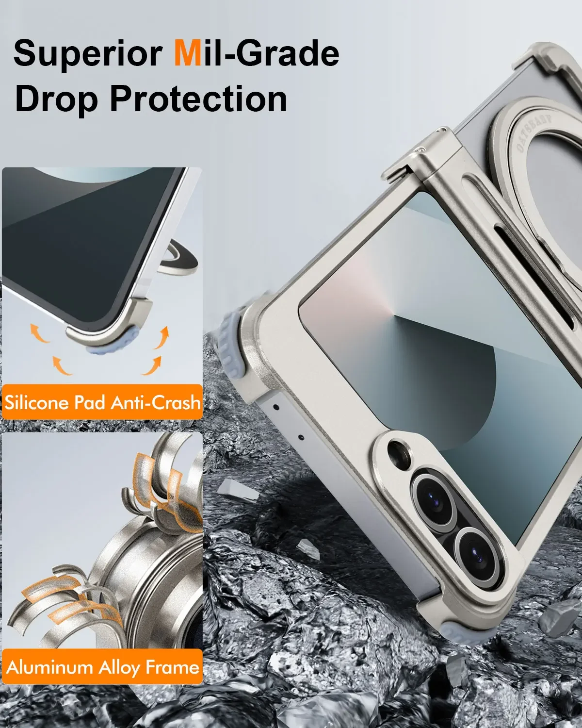Eary for Samsung Galaxy Z Flip 7 6 Case with MagSafe 360°Rotatable Magnetic Kickstand Wireless Charging Anti Scratch Phone Cover