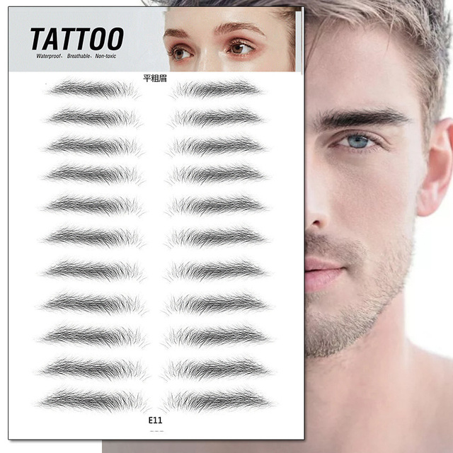 Hair-like Eyebrows Waterproof Water Transfer Stickers Makeup Eyebrow Tattoo Sticker Lasting False Eyebrow Patch Stickers