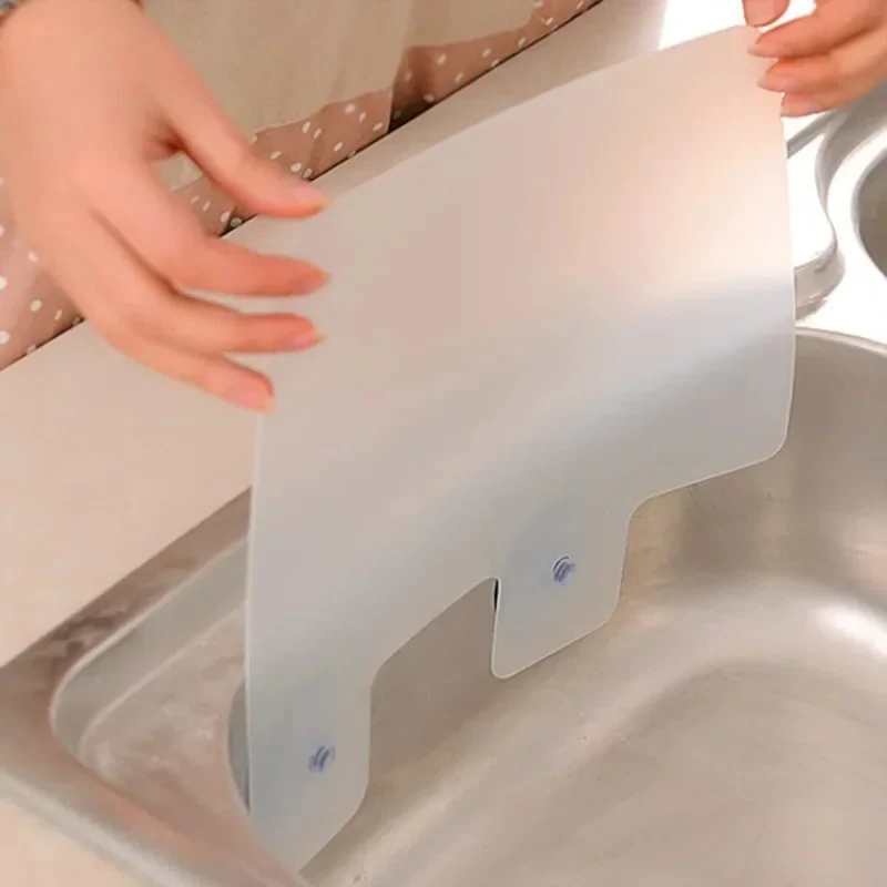 Kitchen Sink Water Splash Guards 1 Pc with Sucker Waterproof Screen for Dish Fruit Vegetable Washing Anti-water Board PVC Flaps kitchen splatter screen kitchen splash guard
