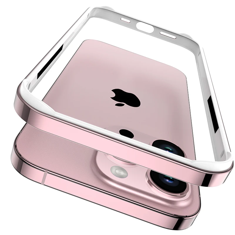 Luxury Bumper Case with Hybrid Aluminum Frame and Soft Silicone Side