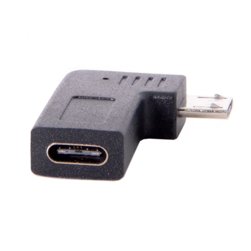 USB-C Type-C 암-마이크로 USB 2.0 5핀 수 데이터 어댑터 90도 왼쪽..