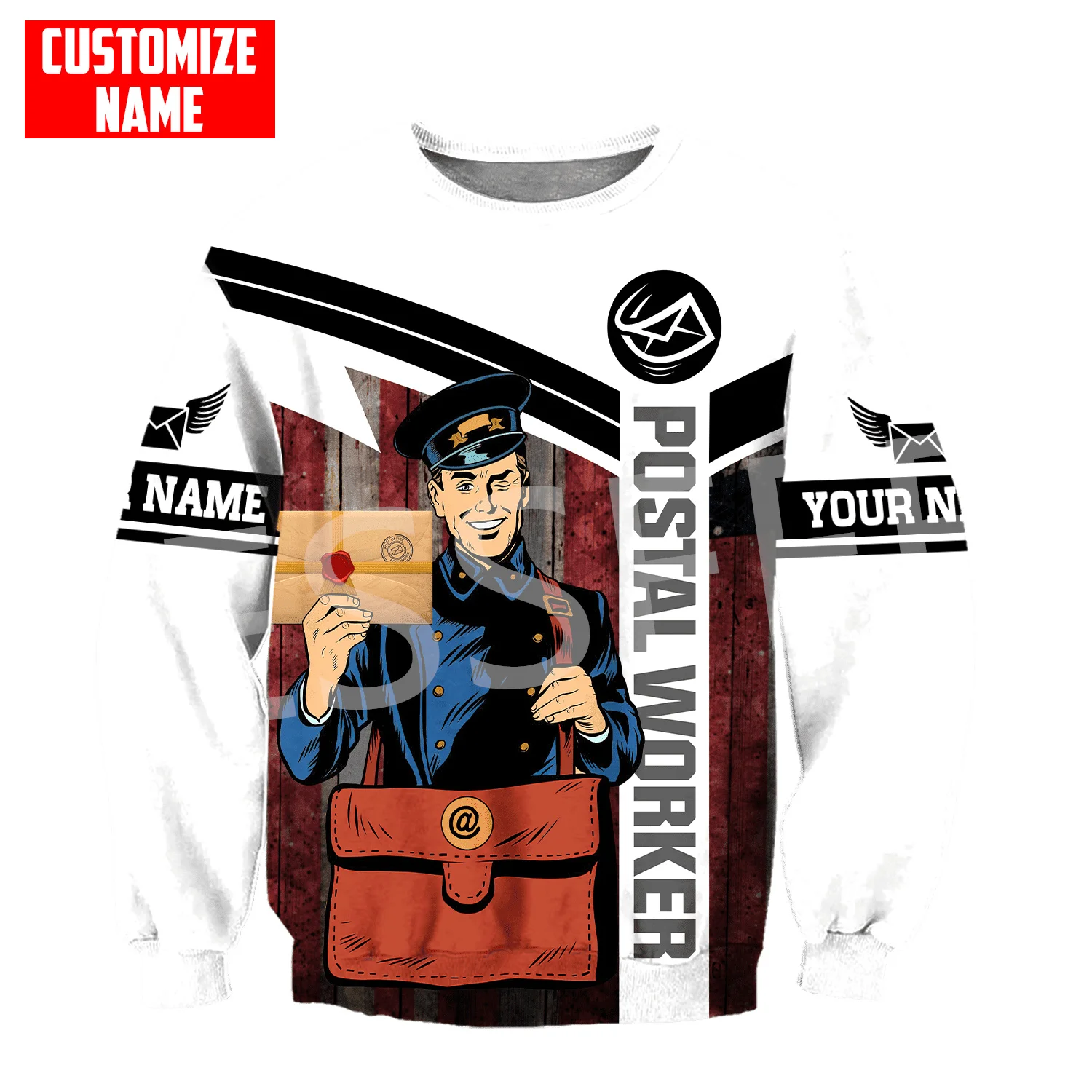 NewFashion Custom Name Cosplay Postal Worker Retro Tracksuit Streetwear 3DPrint Harajuku Casual Pullover Funny Jacket Hoodies 16