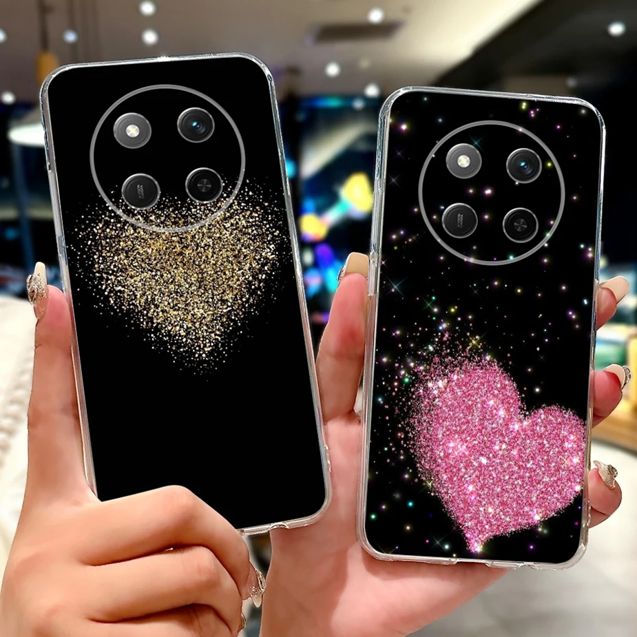 Colorful Painted Clear Silicone Case for Honor Smartphone - Soft Protective Cover