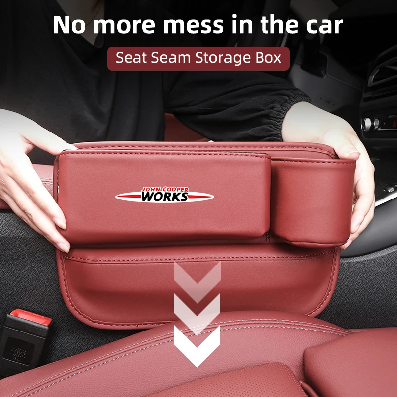 Car Interior Seat Gap Fessure Organizer Storage Phone Wallet Cup Box Per Mini Cooper One Jcw R56 Countryman Paceman Clubman