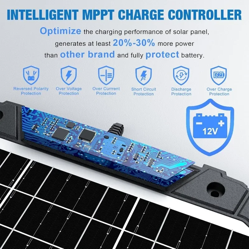 olar Powered Battery Charger & Maintainer,Built-in Smart Controller,Waterproof 25 Watt 12 Volt Solar Panel Trickle Charging