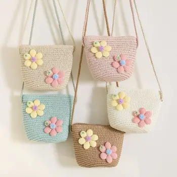 Flower Straw Kids Crossbody Bag 1