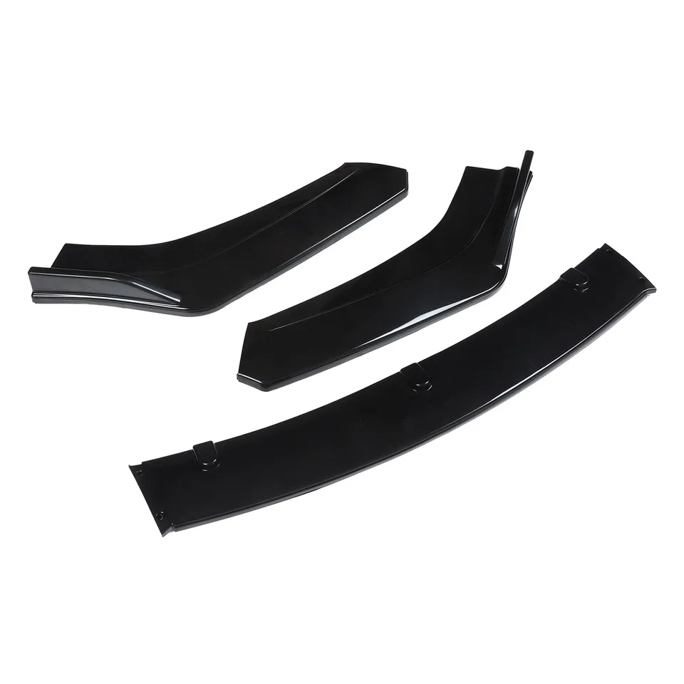 Auto Voorbumper Lip 3-delige Voorbumper Lip Splitter Kit Glanzend Zwart