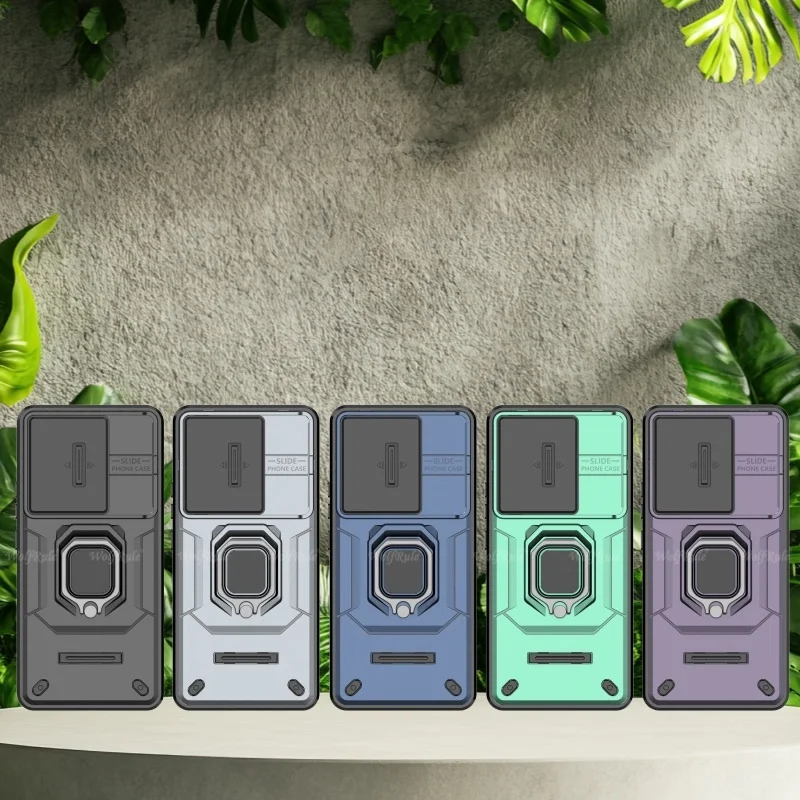 Shockproof Phone Case with Lens Protective Ring Holder - Durable Bumper Cover