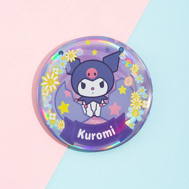 かわいいレーザーサンリオブリキピンバッジ金属アニメクロミマイメロディハローキティシナモロール帽子バッグブローチボタンジュエリーギフト