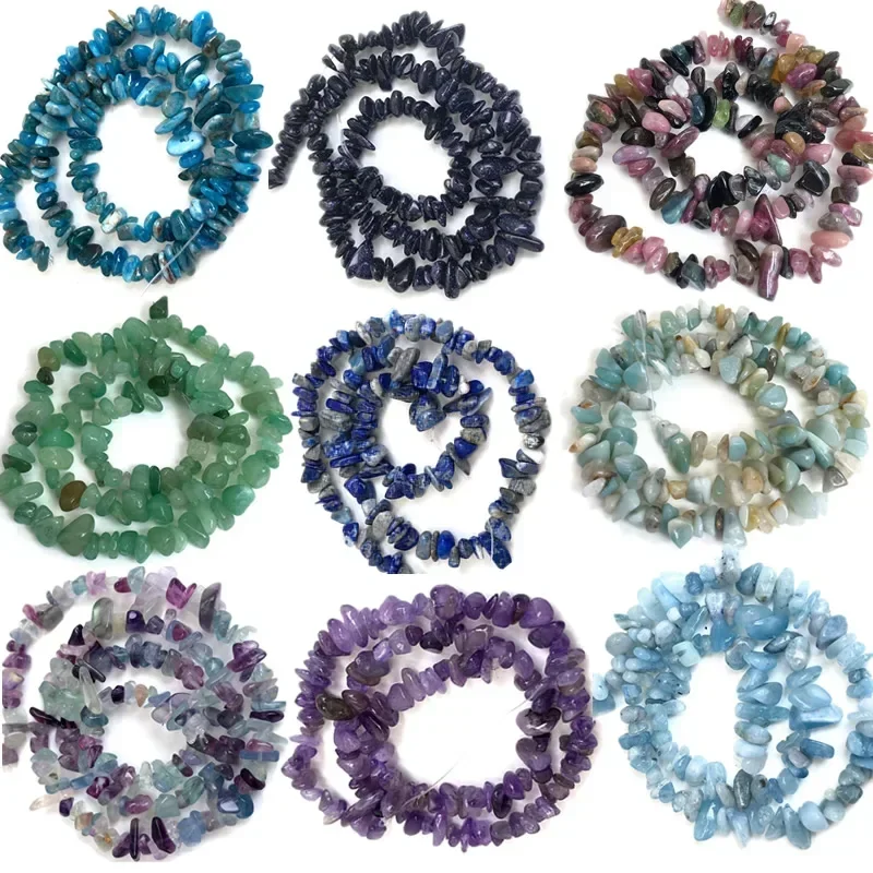 Natural Stone Beads for Jewelry Making - Irregular Crystal Quartz Gravel Beads, 16-Inch Strand
