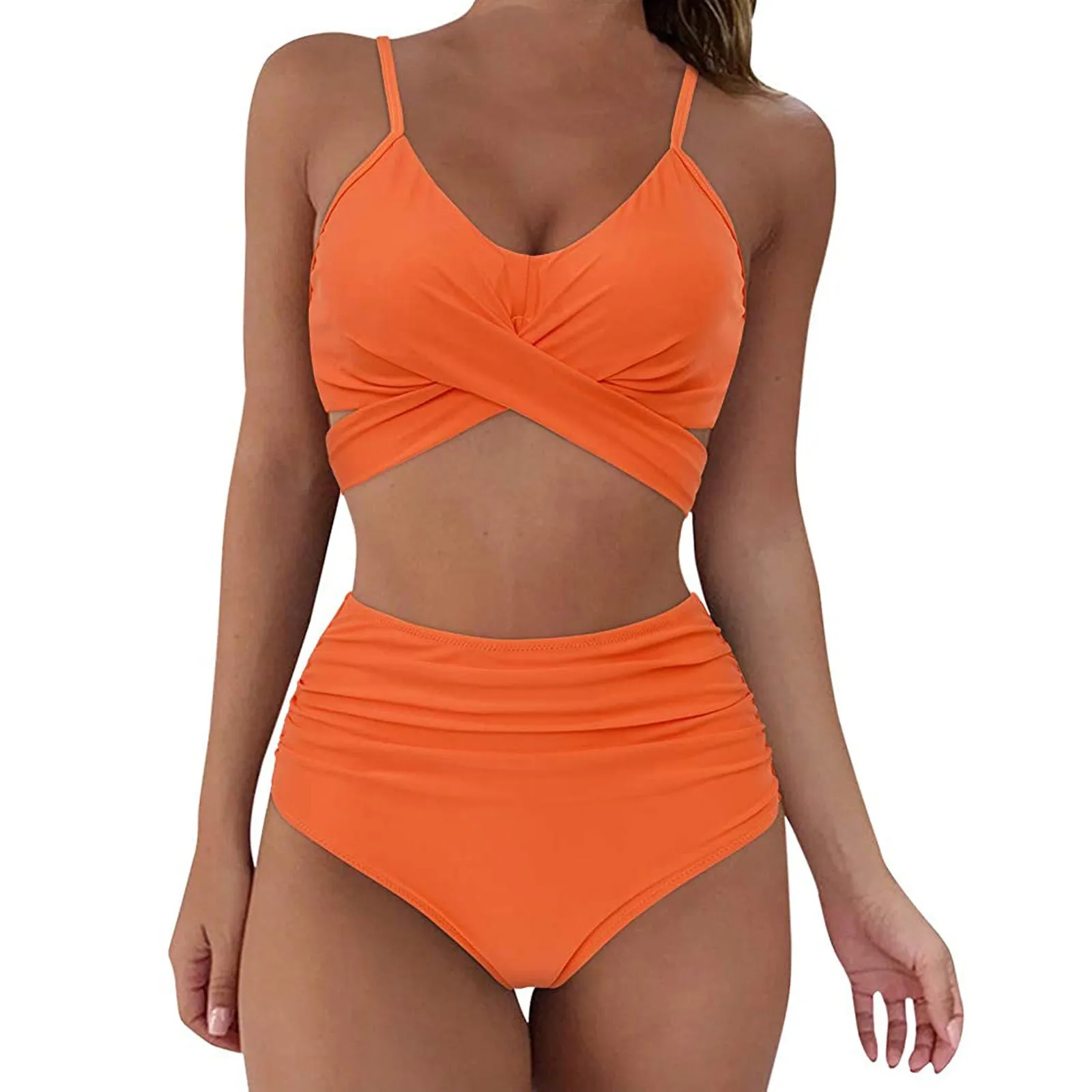 

Women's Summer Sexy Solid Color Split Two-Piece Bikini Swimsuit biquinis feminino tendência 2024 bañador mujer mayor 여성여름투피스