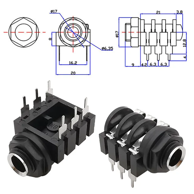 Connettore Presa JACK Stereo 3,5 Mm Femmina Da Pannello - Foto 2