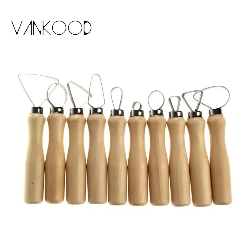Pottery Tools 10 Pcs Wood Pottery Clay Sculpture Loop Tool