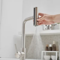 Black Kitchen Faucets Gray Pull Out Rotation Waterfall Stream Sprayer Head Sink Mixer Brushed Nickle Water Tap Accessorie 5
