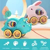 Cartoon Animals Push Pull Toy Baby Pulling Toy Walking Toy with String Children Educational Pull Along Toy Gift for Toddlers Kid 1