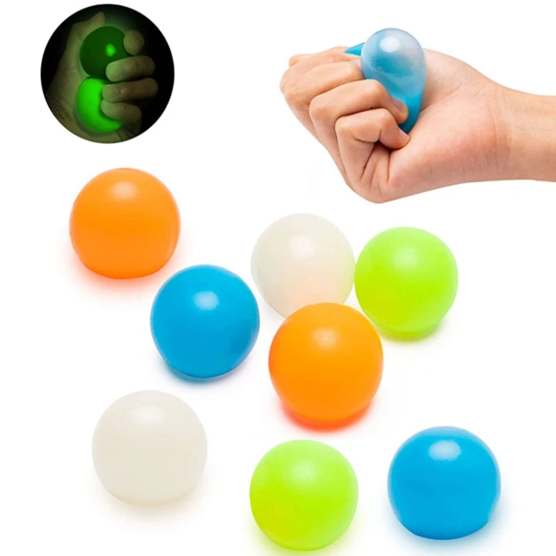 

Squeeze Toys Ceiling Sticky Balls Glow Squishy Stress Balls Sticky Balls Glow In The Dark Relief Toys Anxiety Pressure