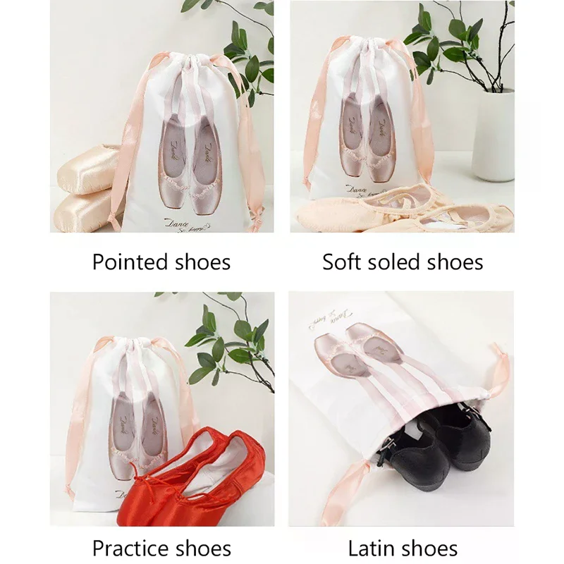 Pink Ballet Dance Bags Girls Ballet Sports Dance Pouch Drawstring Dance Backpack Women Ballet Organizer Package