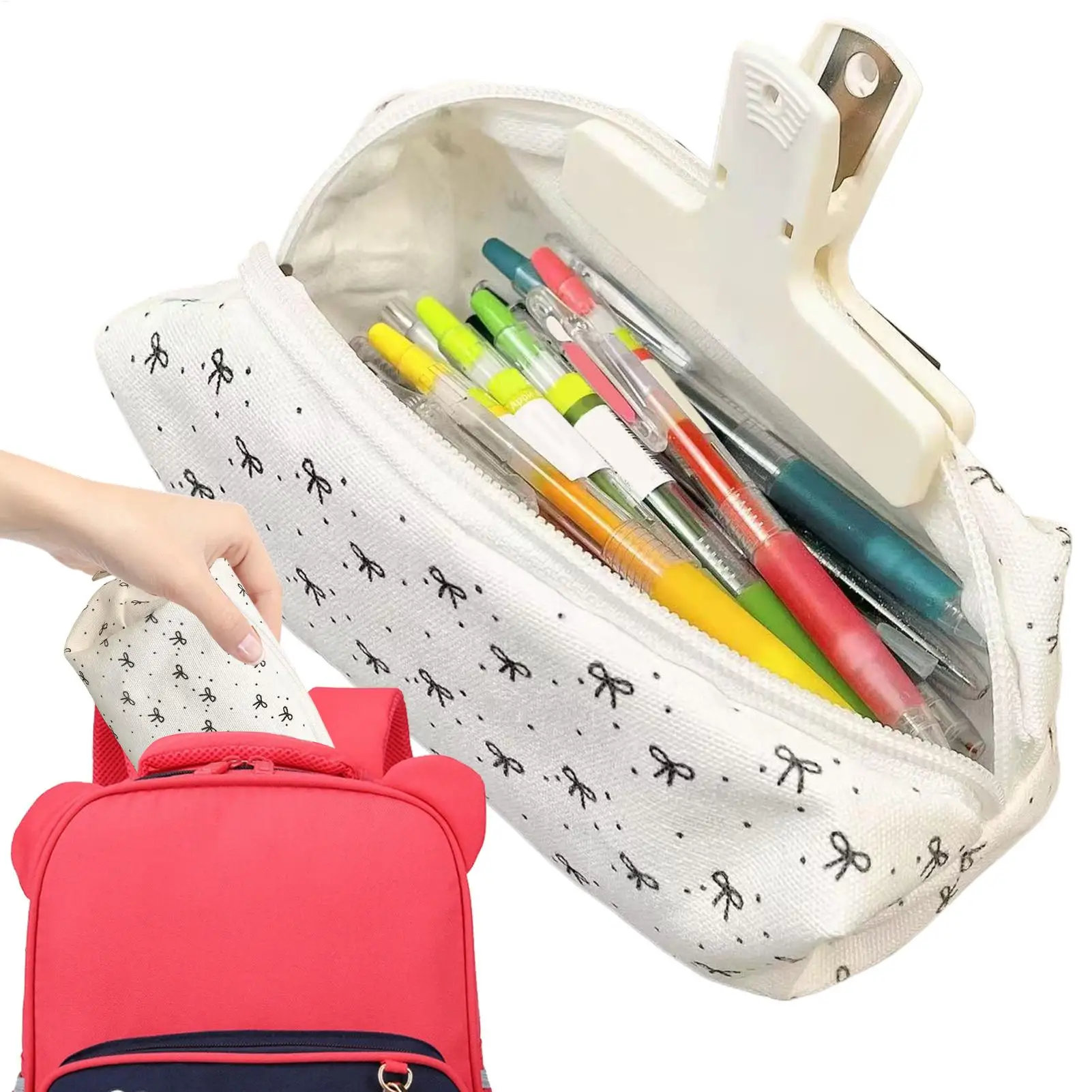 hot sale 1 Pc Exquisite Bowknot Single-layer Pencil Case, Bow Pattern Design Storage Bag, A Must-have For Back To School Season