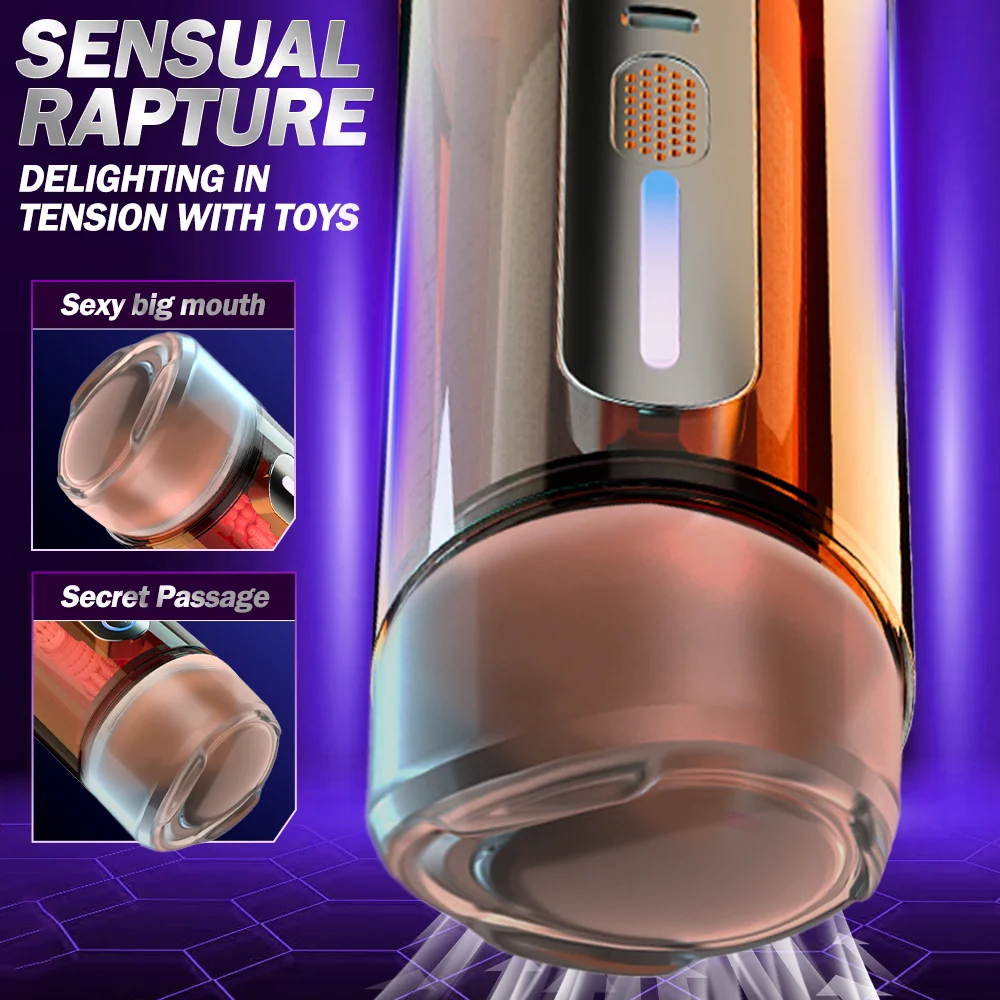 Automatic Male Masturbator Airplane Cup Sexy Oral Mouth Vagina Two Penetration Pocket Pussy Blowjob Sex Toys for Man Adult Goods