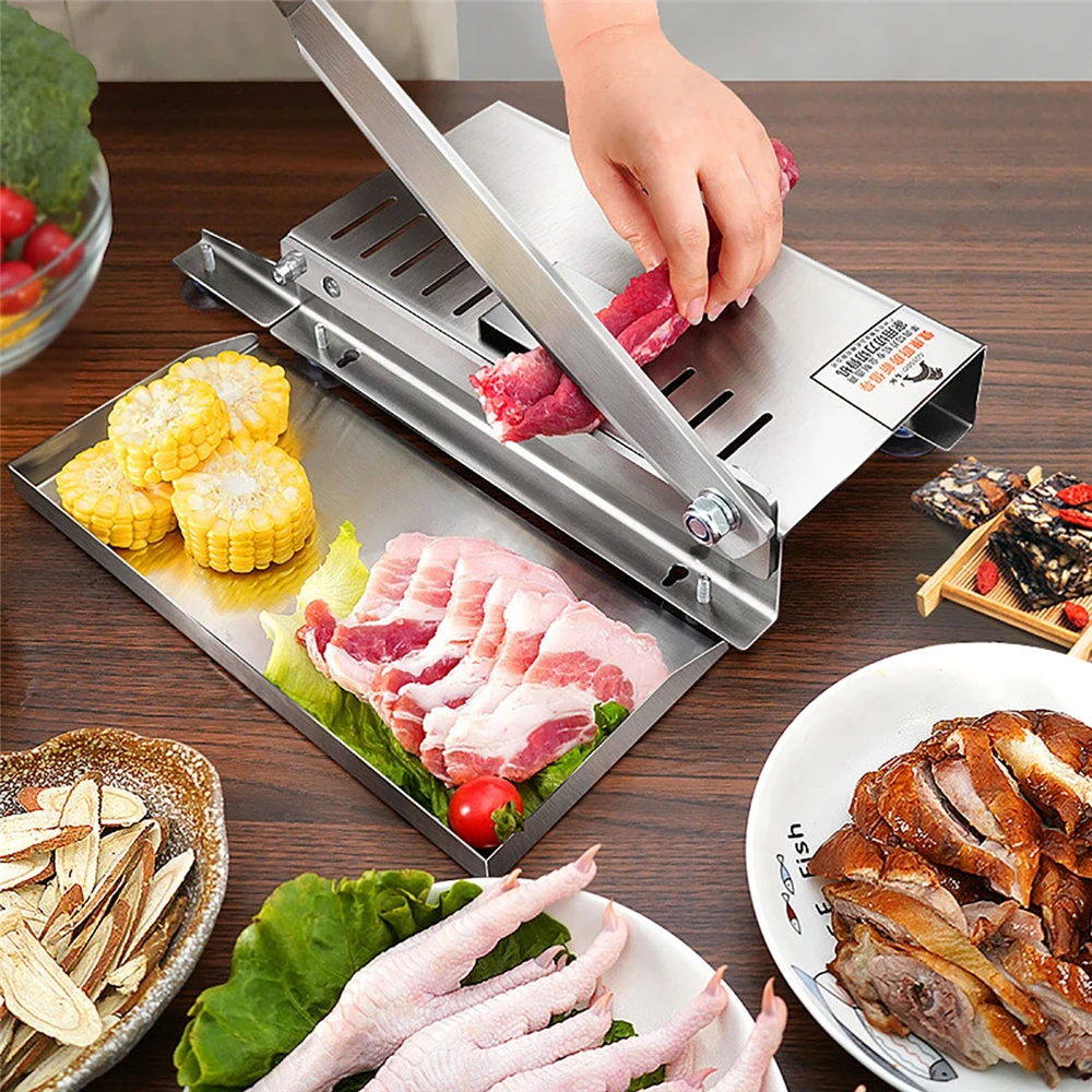 Stainless Steel Manual Frozen Meat Slicer Fish Chicken Duck Bone Cutter  Home Use