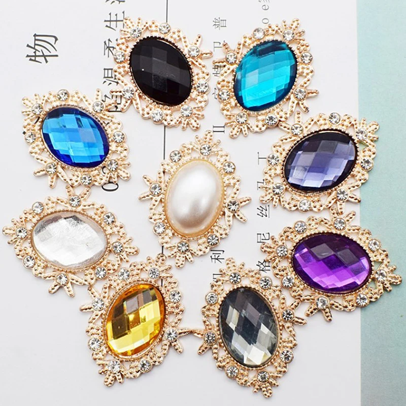 5 stücke 25mm Strass Cabochons Flatback Kristall knöpfe Verzierungen Hochzeit Schmuck Telefon Dekor DIY Kleidungs stück Nähen