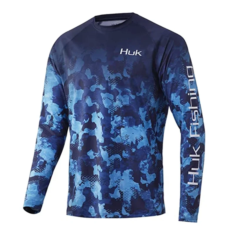 

HUK Fishing Shirt Long Sleeve Uv Protection Man Outdoor Summer Fishing Clothing Performance Jersey Men's Fishing Apparel UPF 50+