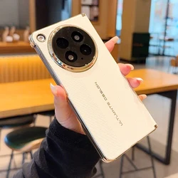 Luxury Coated Hard PU Leather Shock - Absorbing Dual - Axis Protective Phone Case for OPPO Find N6 (WHITE)