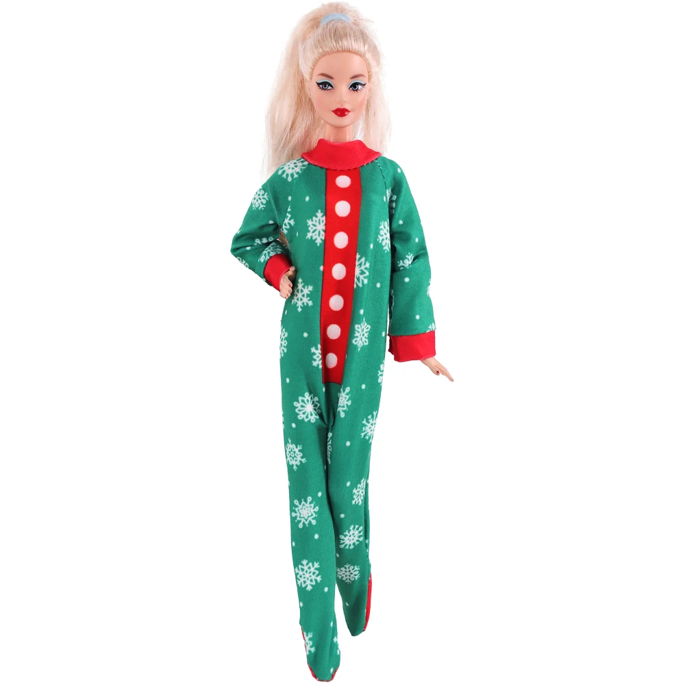 Pop Doll Clothes Christmas Style Print Bodysuit/Tops For 11.8Inch Barbis Doll Clothing Accessories Girl's Christmas Toys Gifts 5