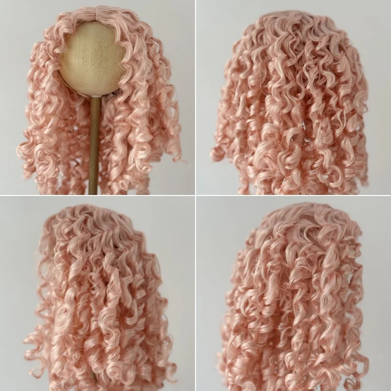 JD073 QBaby Eldorado Parting Long Curly Synthetic Mohair BJD wig 9-10" 10-11” 11-12“ Pullip Blythes 18" AG Doll Accessies
