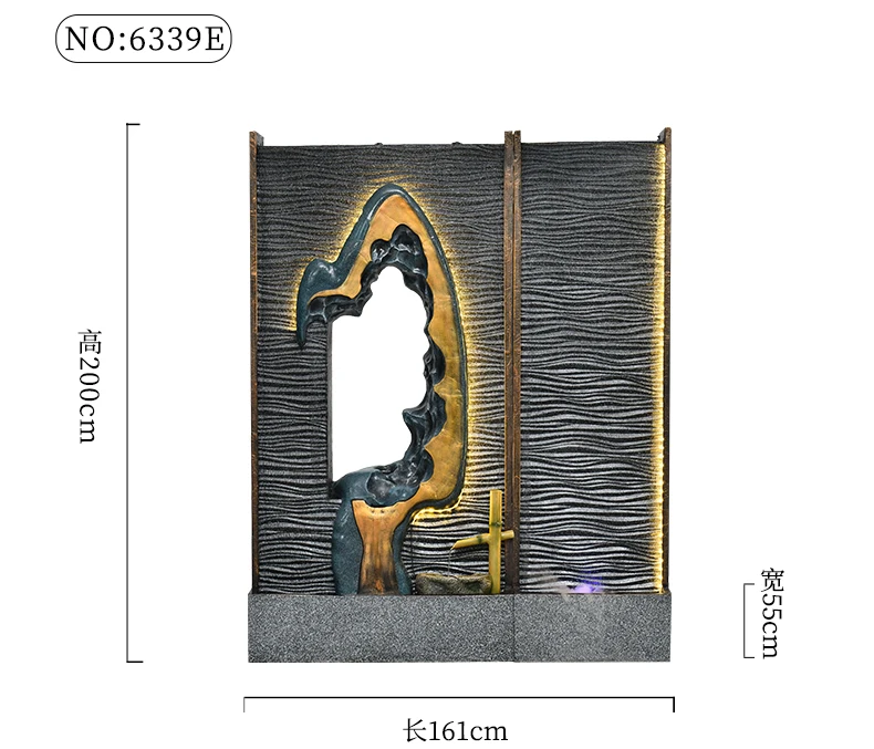 

Floor Double-Sided Water Curtain Wall Water Screen Hallway Landscape